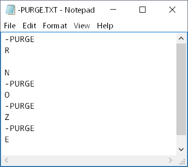 Automate -PURGE script